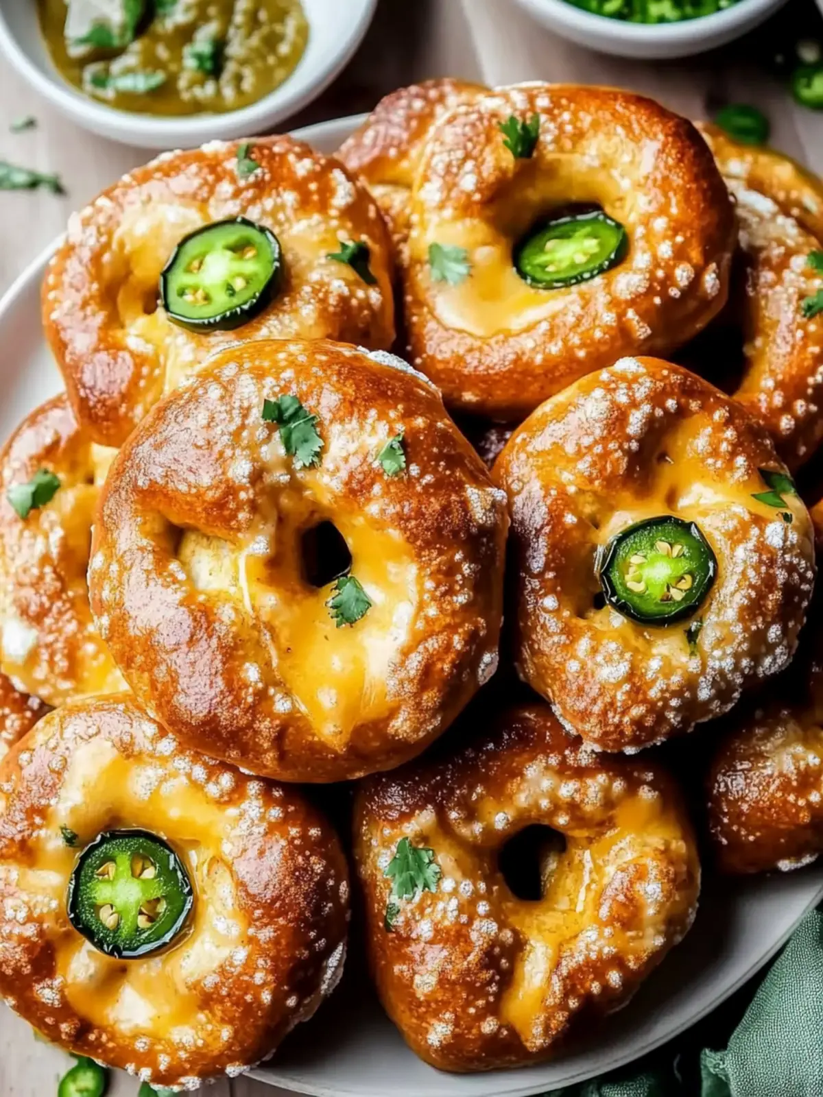 Homemade Jalapeño Cheddar Soft Pretzels