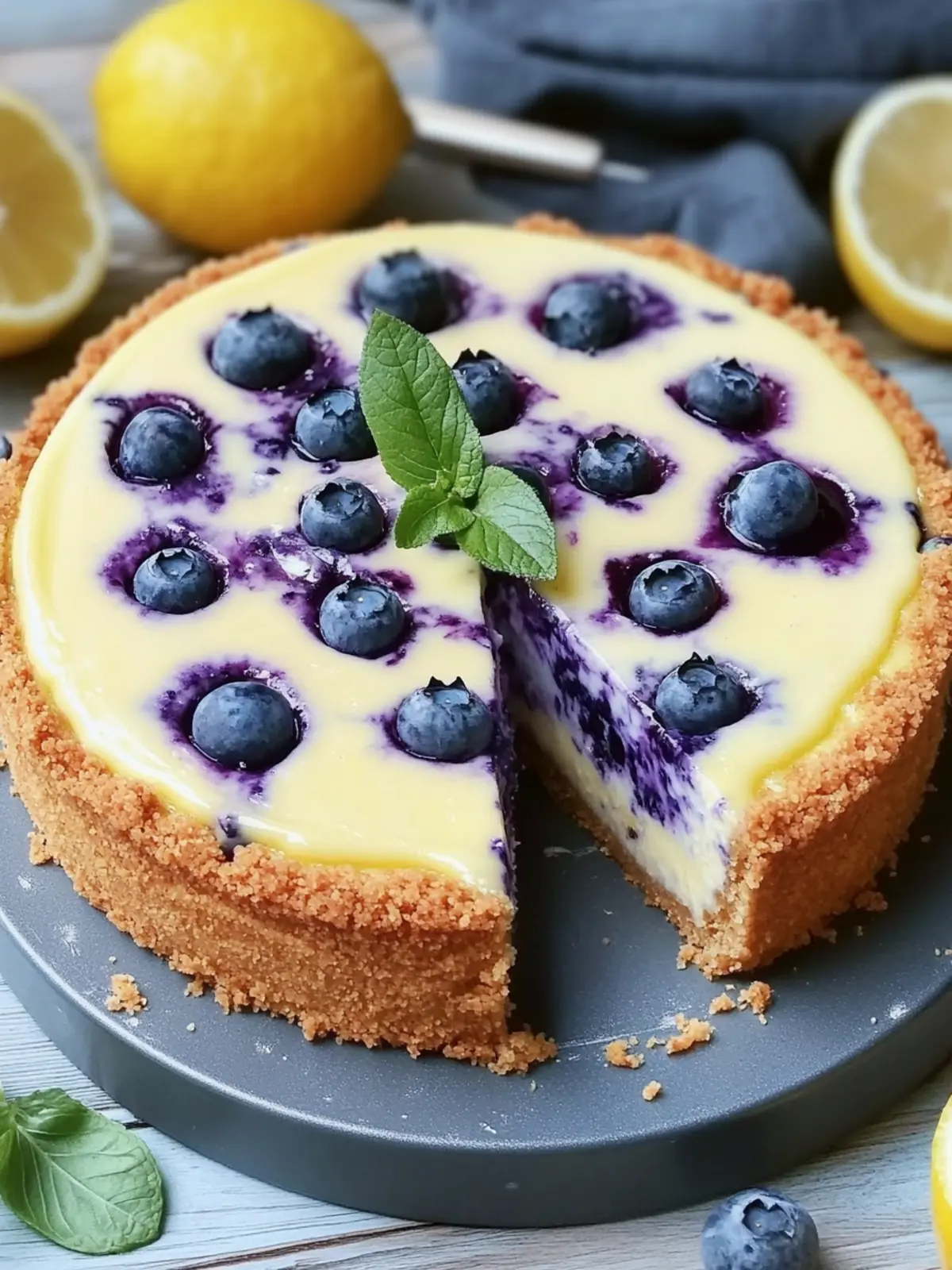 Ultimate Lemon Blueberry Cheesecake