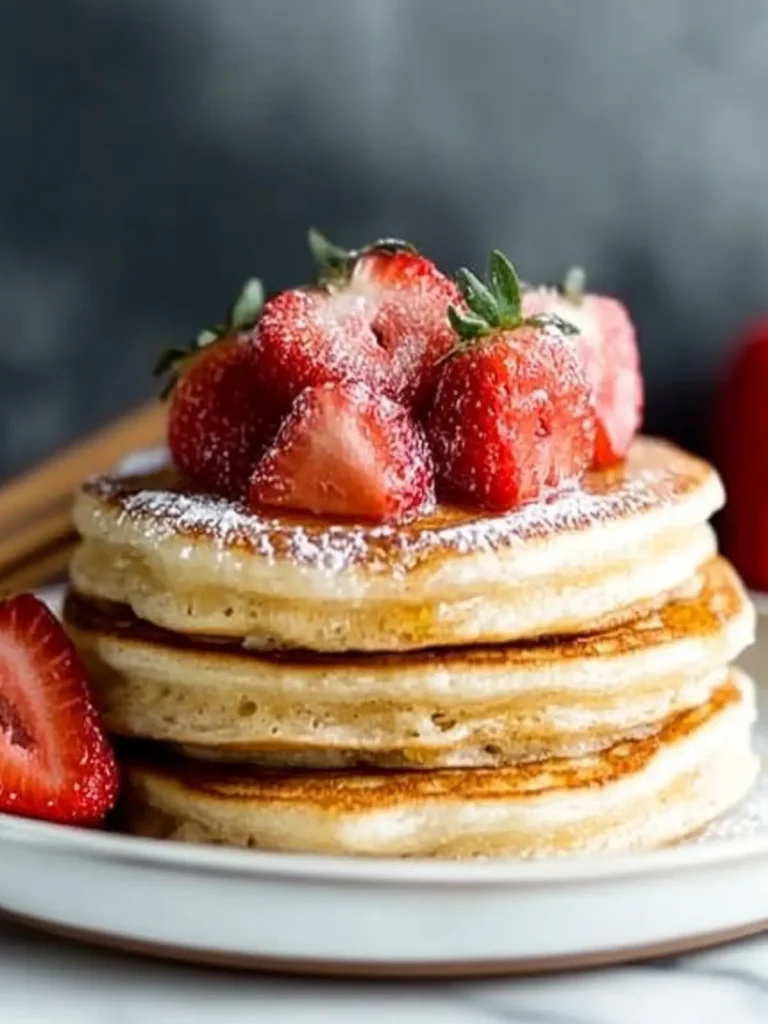Churro Pancakes with Strawberries
