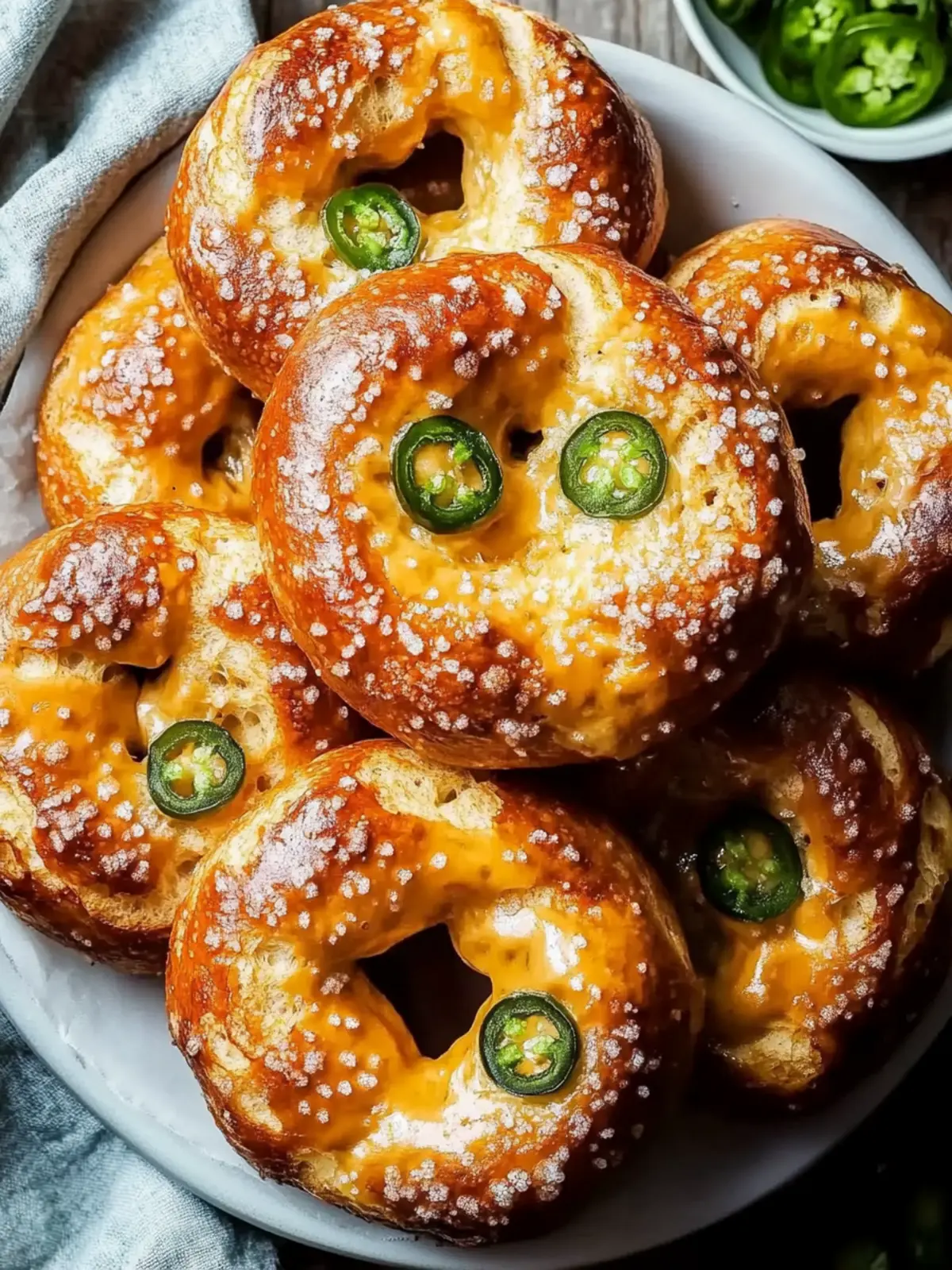 Homemade Jalapeño Cheddar Soft Pretzels
