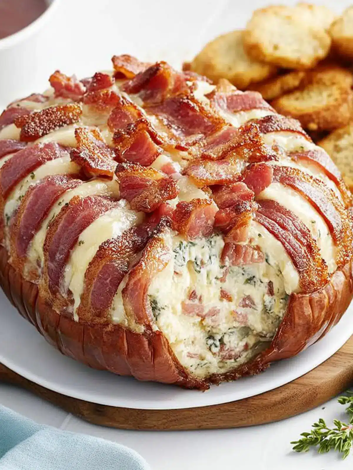 Glazed bacon cheese-mas cob loaf