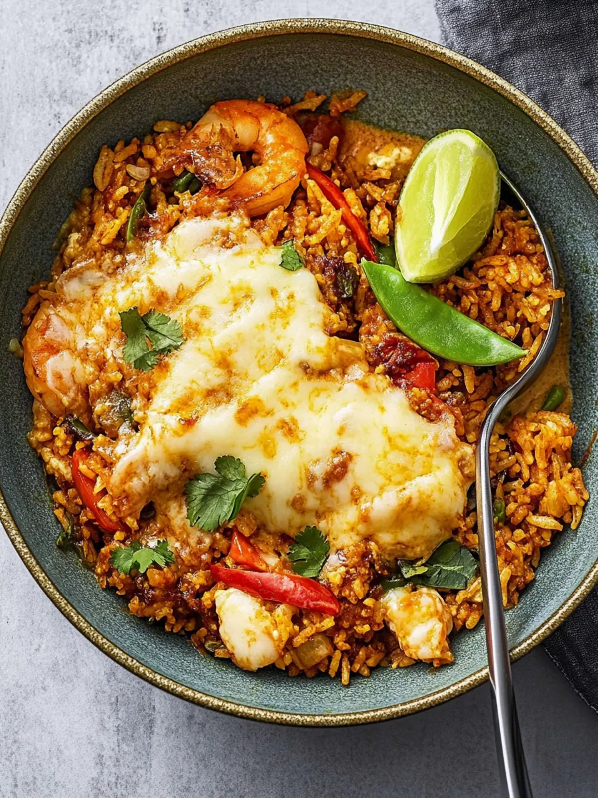 Cheesy Thai Red Curry Fried Rice