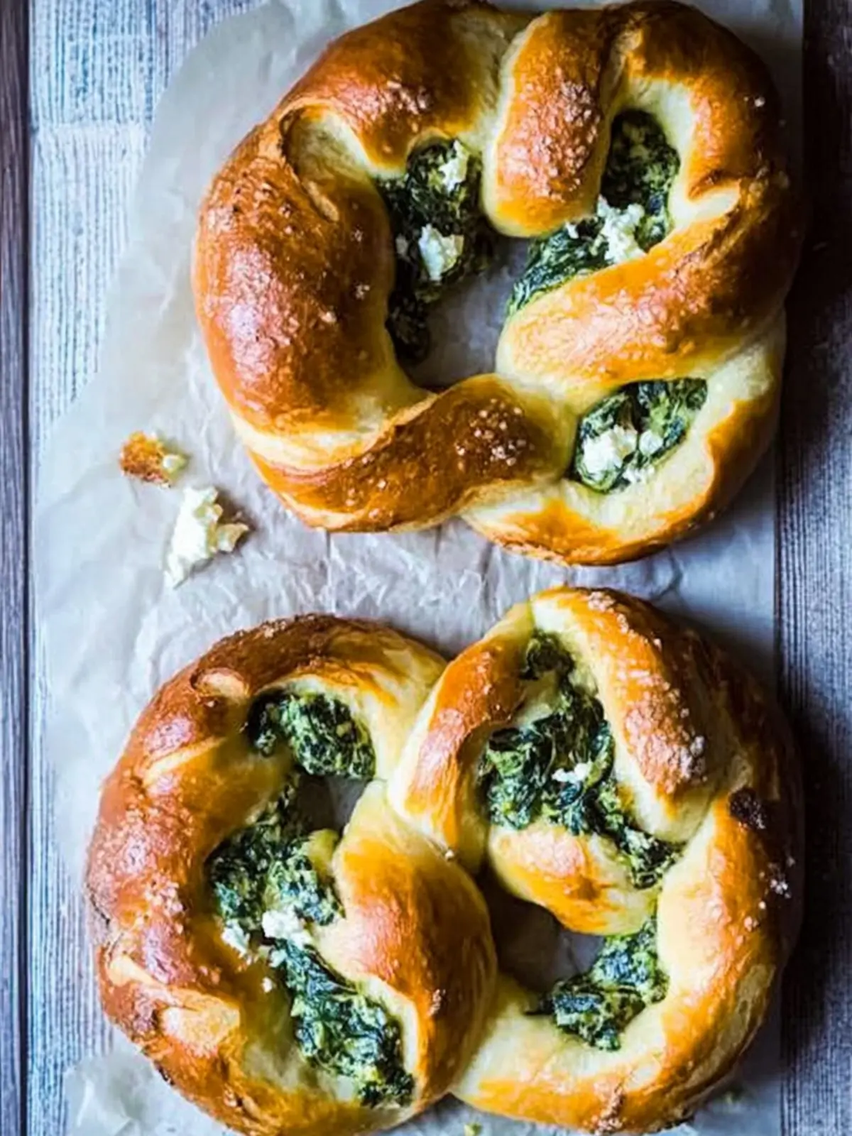 spinach & feta stuffed pretzels