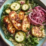 Sweet and Spicy Hot Honey Halloumi Couscous Salad Bliss Hot Honey Halloumi and Couscous Salad