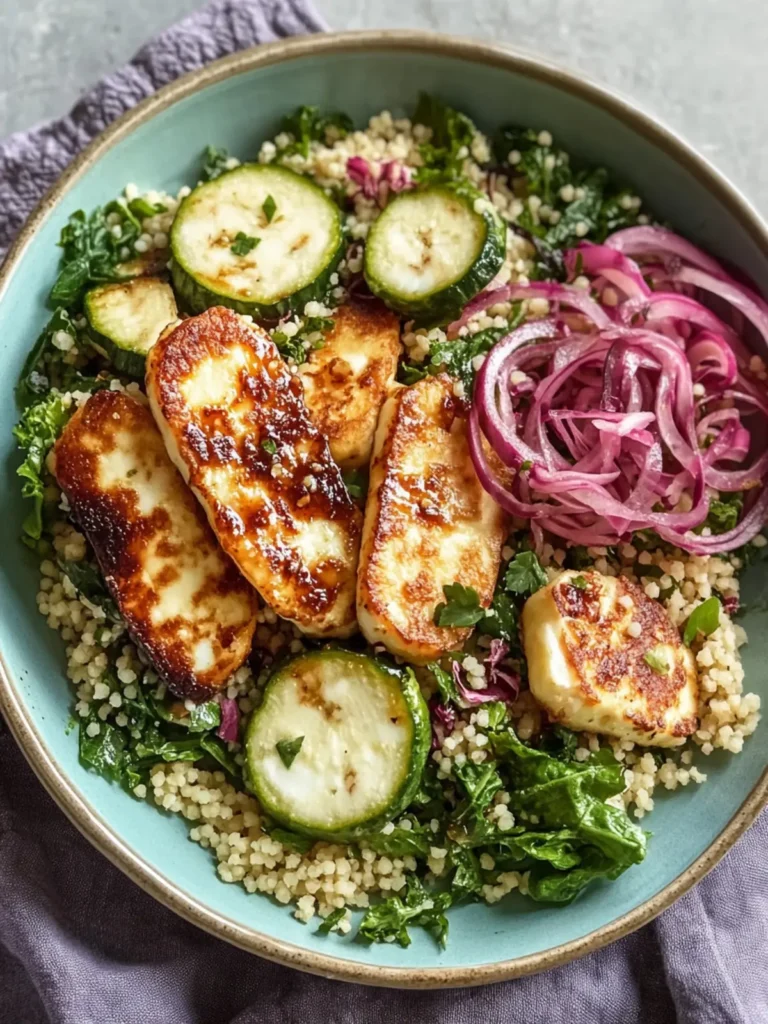 Hot Honey Halloumi and Couscous Salad