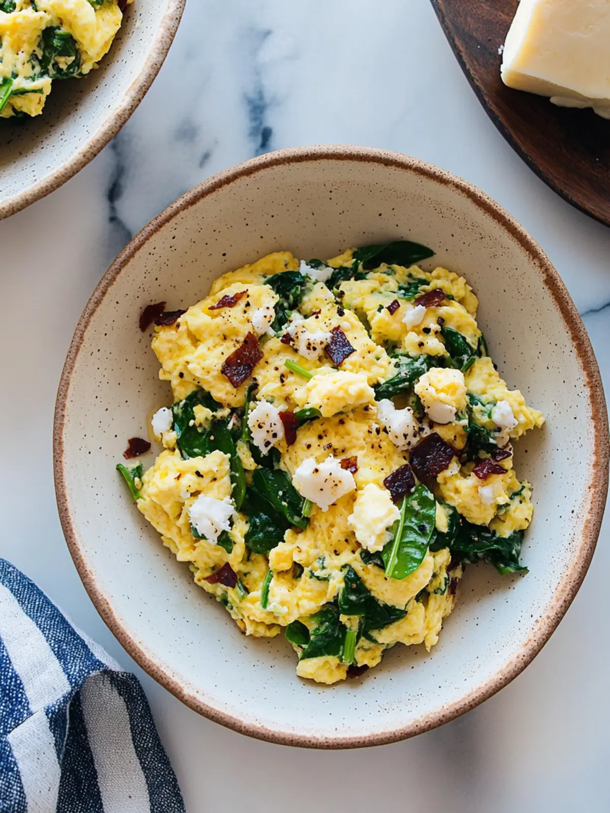 Spinach Scrambled Eggs with Goat Cheese