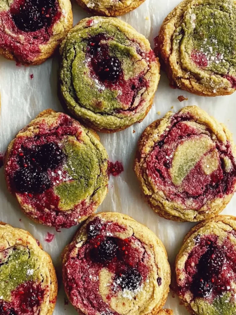Marbled Berry and Matcha Cookies