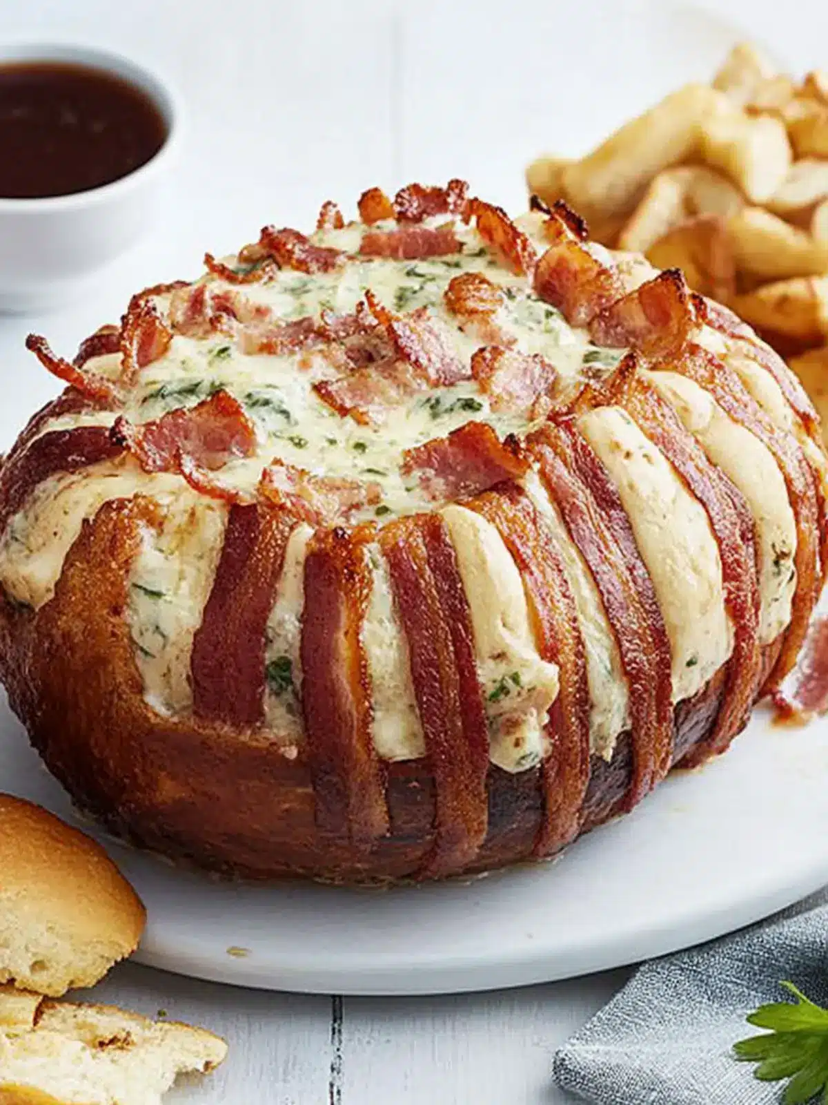 Glazed bacon cheese-mas cob loaf