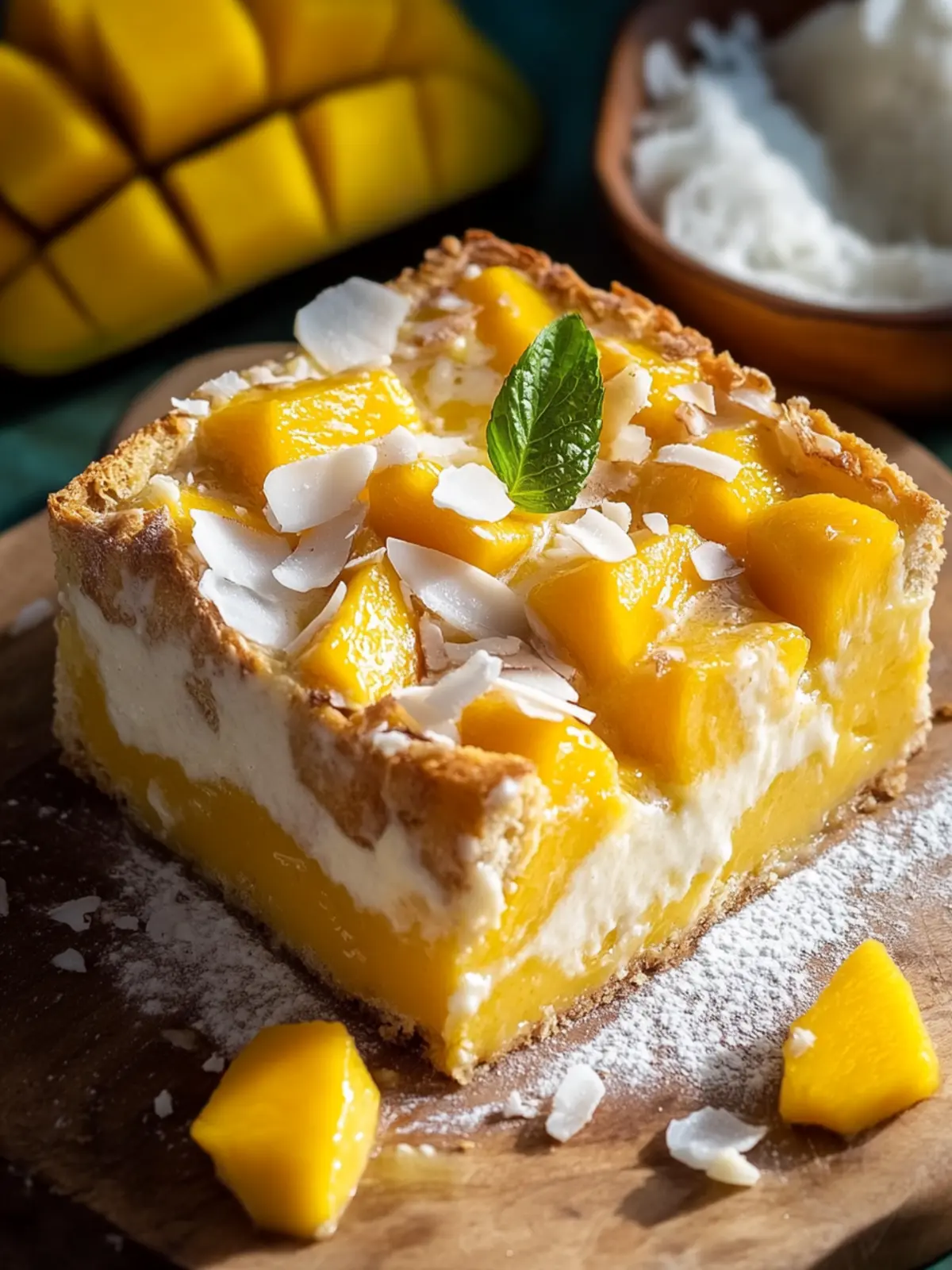 Mango Coconut Bread Pudding