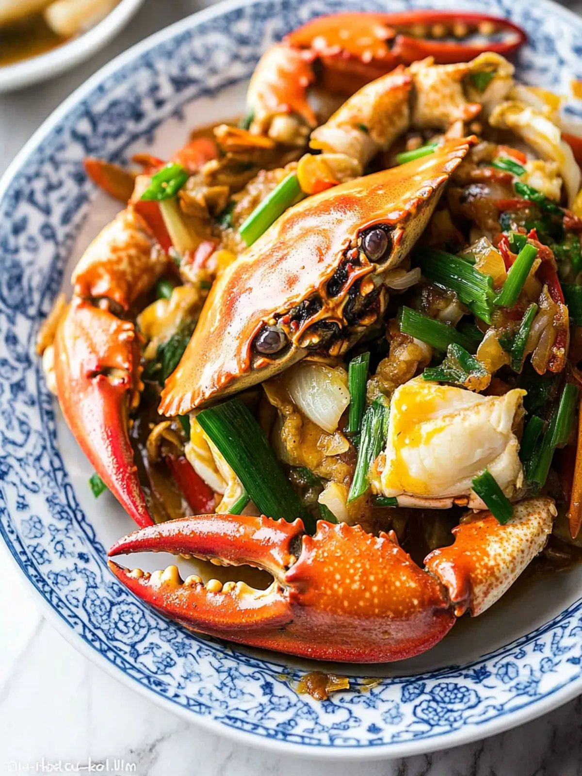Savor Stir-fried Crab with Ginger and Scallion Bliss Stir-fried Crab with Ginger and Scallion