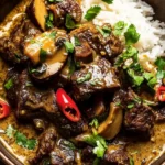 Lemongrass Coconut Braised Beef with Mushrooms