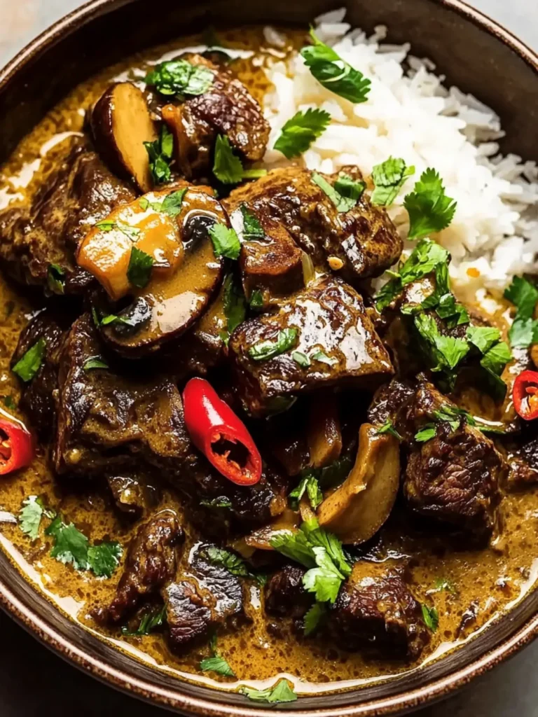 Lemongrass Coconut Braised Beef with Mushrooms