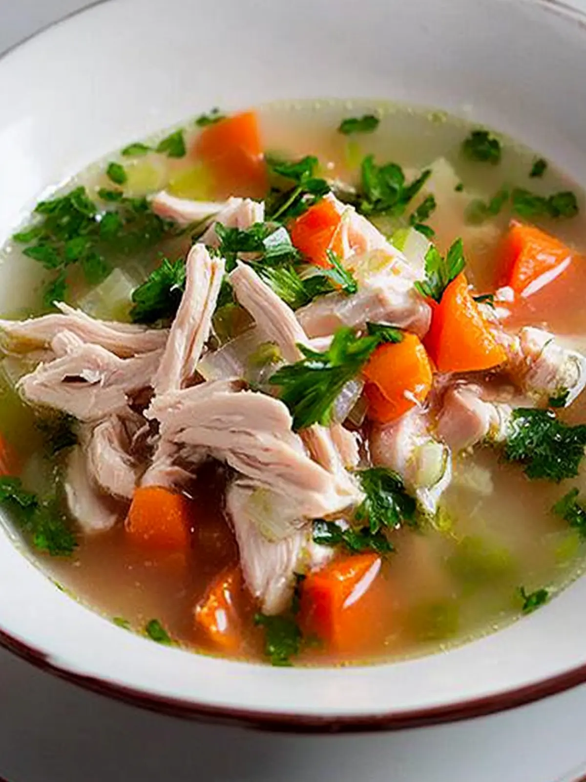 Warming chicken soup