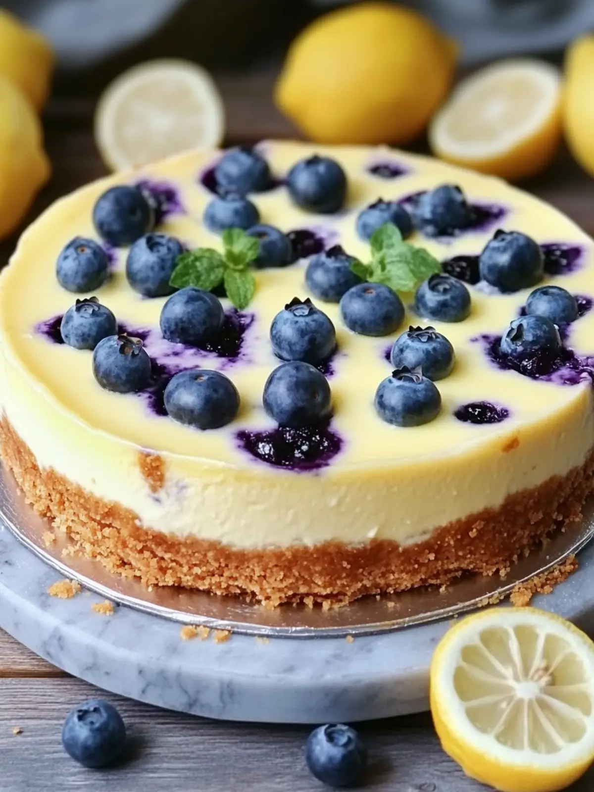 Ultimate Lemon Blueberry Cheesecake