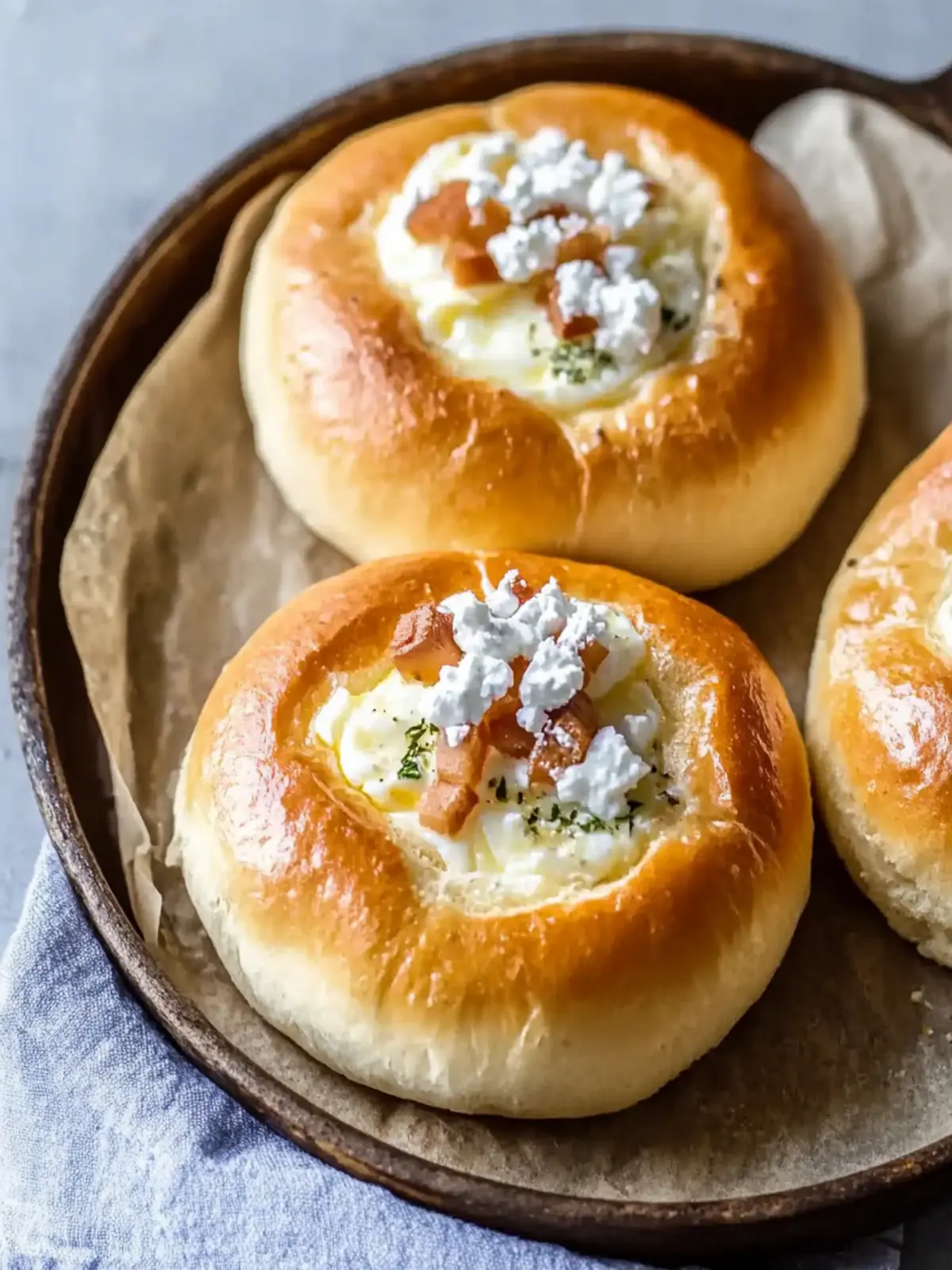 Savory Breakfast Brioche Buns with Custom Egg Toppings
