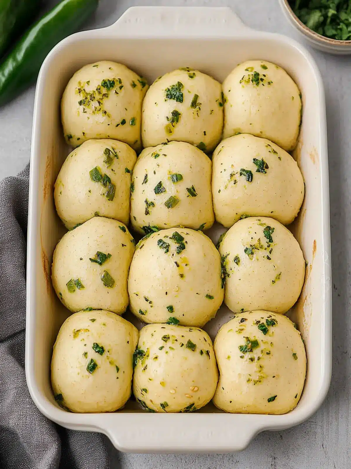 Vegan Green Chile Garlic Rolls