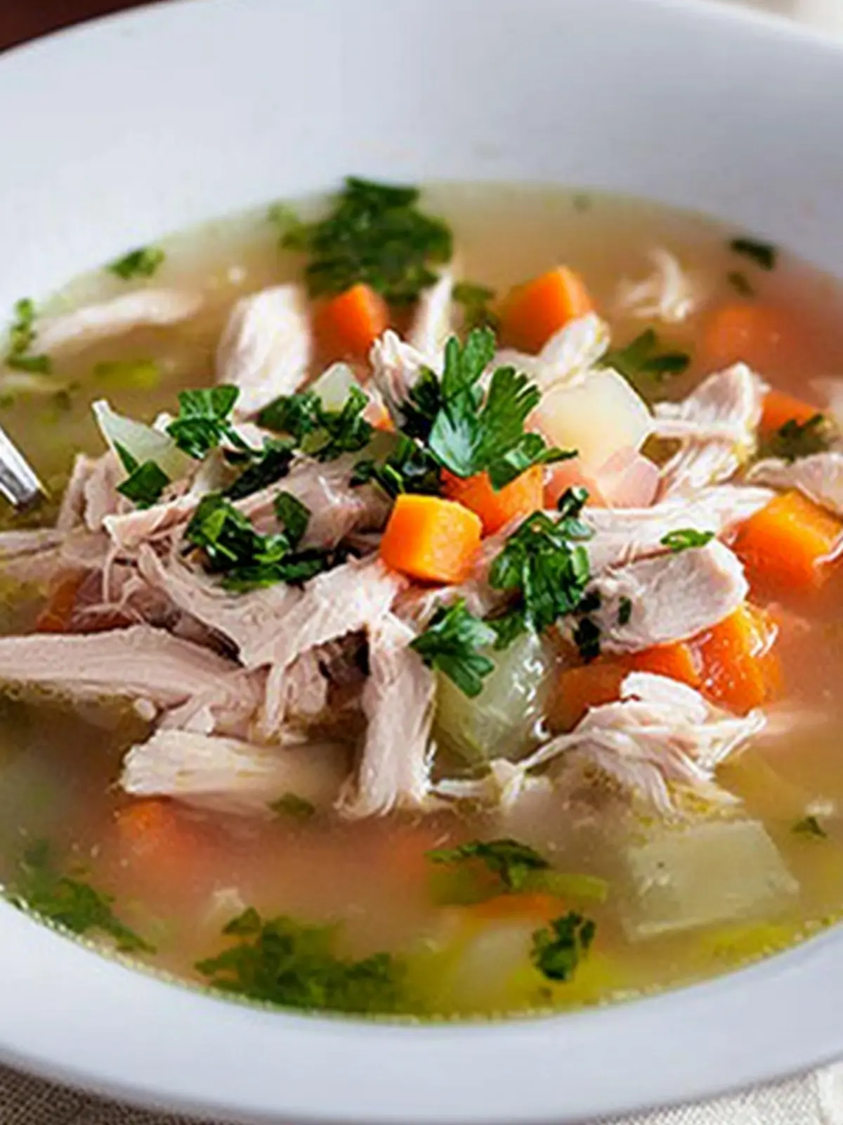 Warming chicken soup