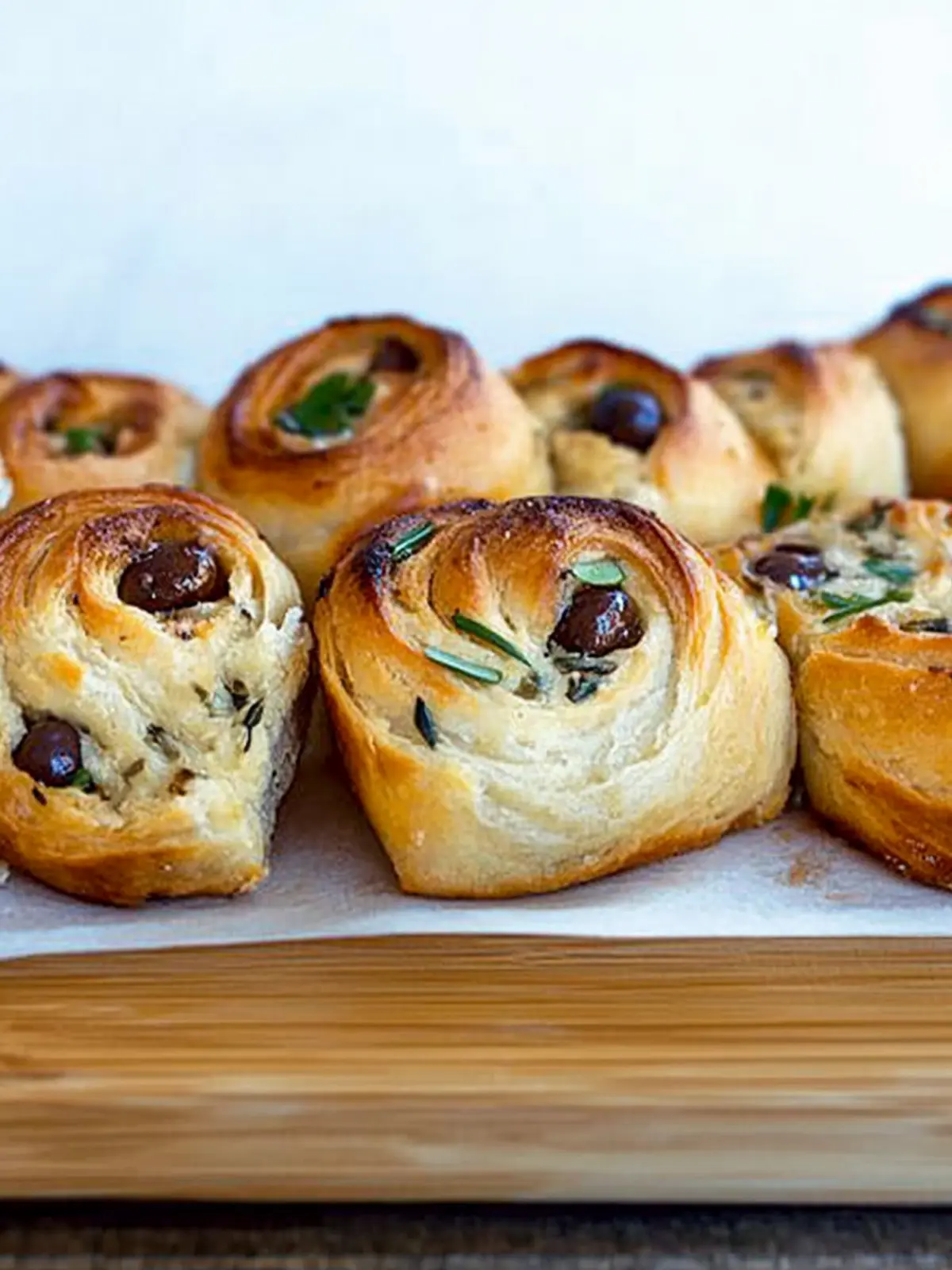 Olive and garlic scrolls
