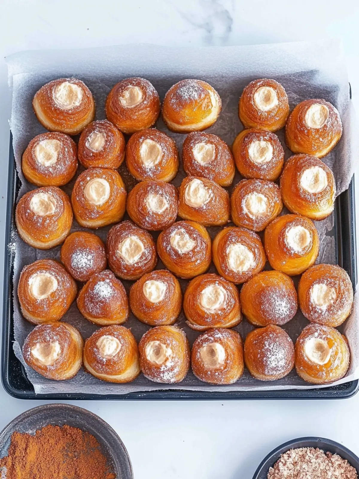 Mini Pastry Cream Filled Brioche Doughnuts