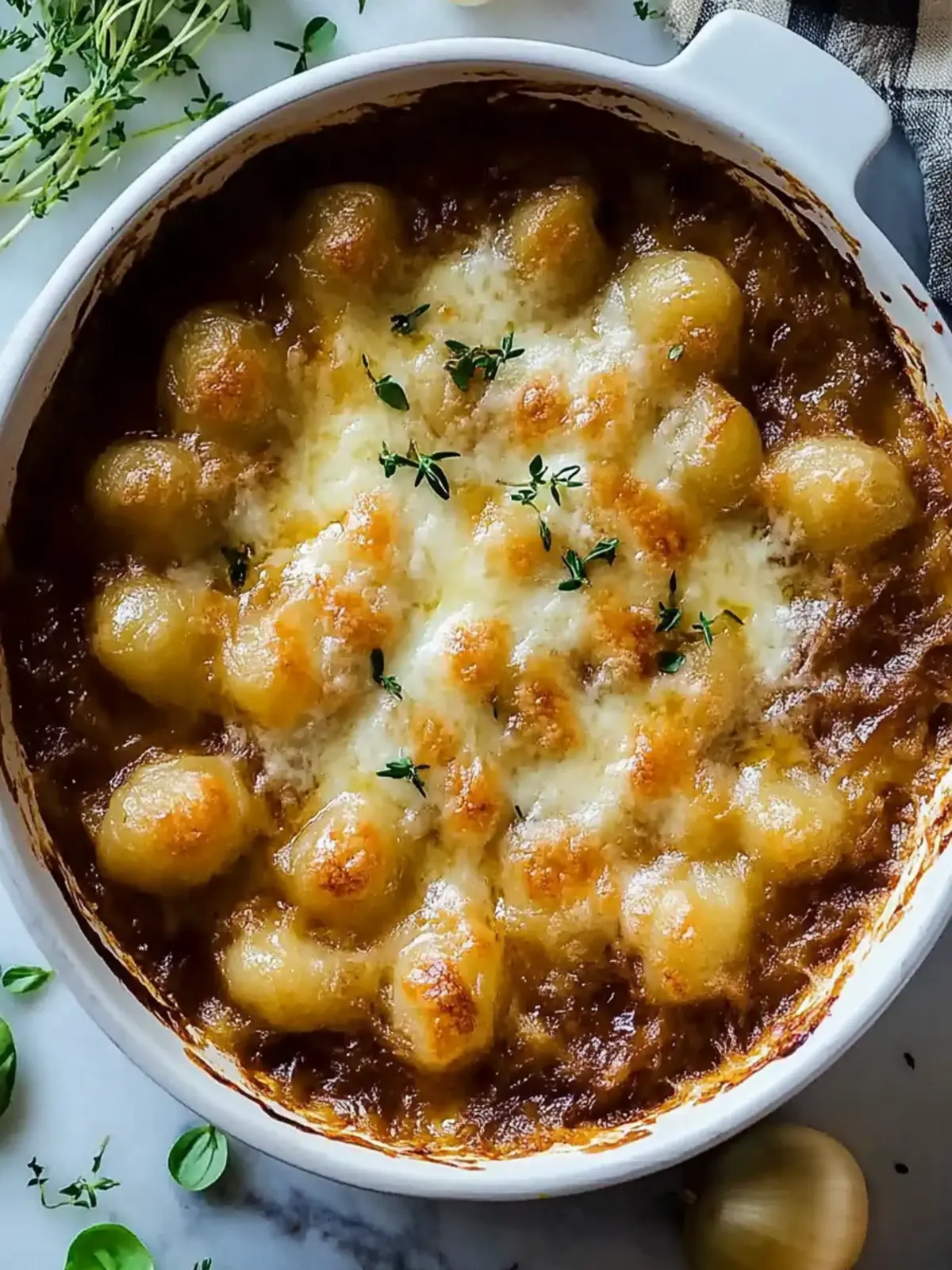 Simple Baked French Onion Gnocchi