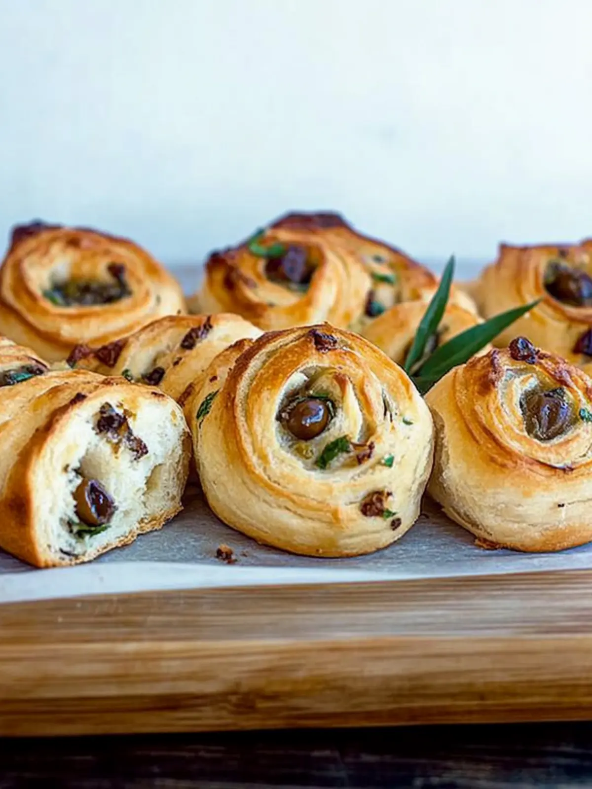Olive and garlic scrolls