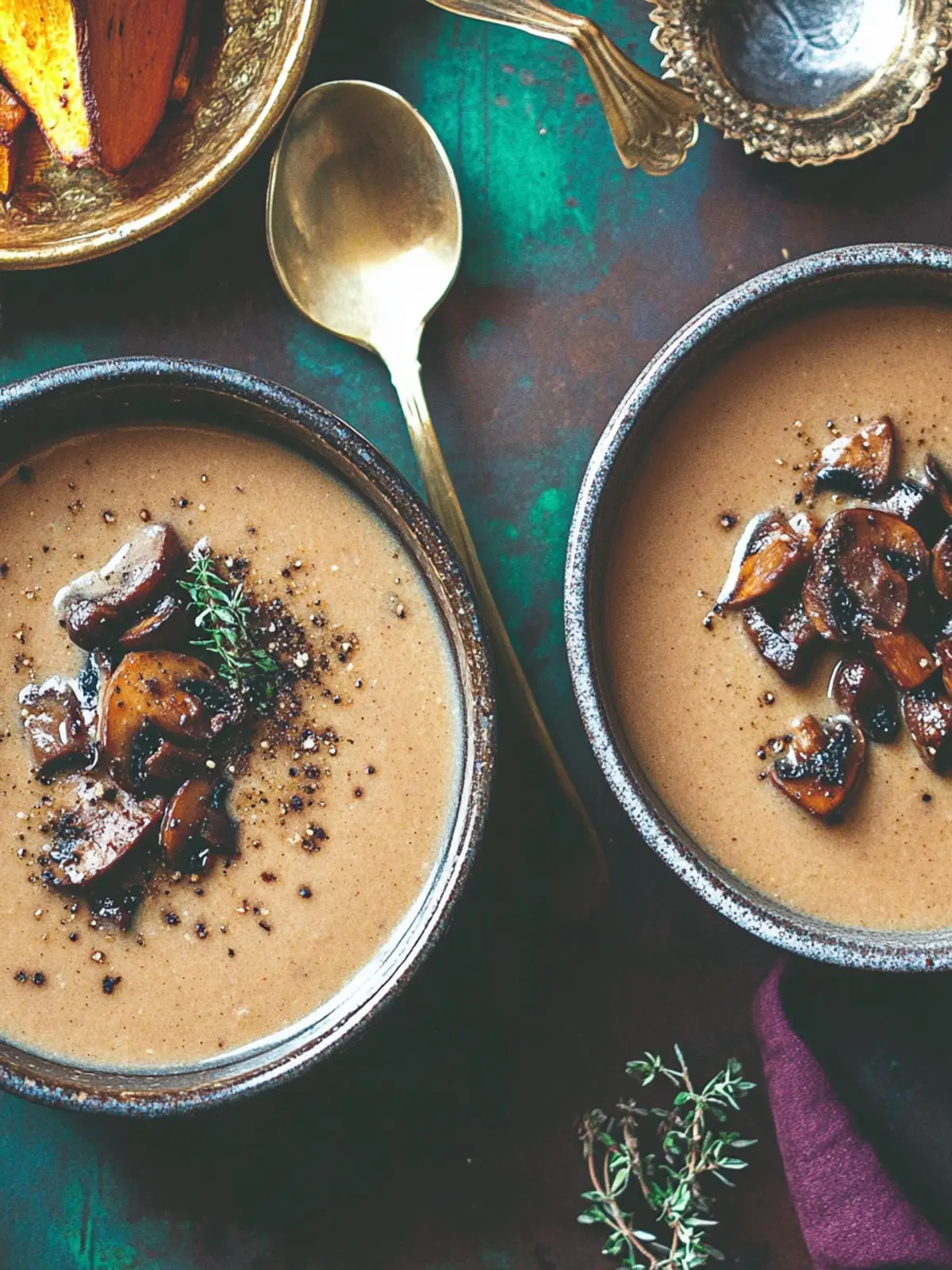 Creamy mushroom and parsnip soup