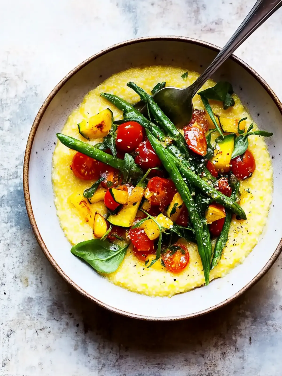 SUMMER POLENTA WITH SAUTÉED FARMERS MARKET VEGETABLES