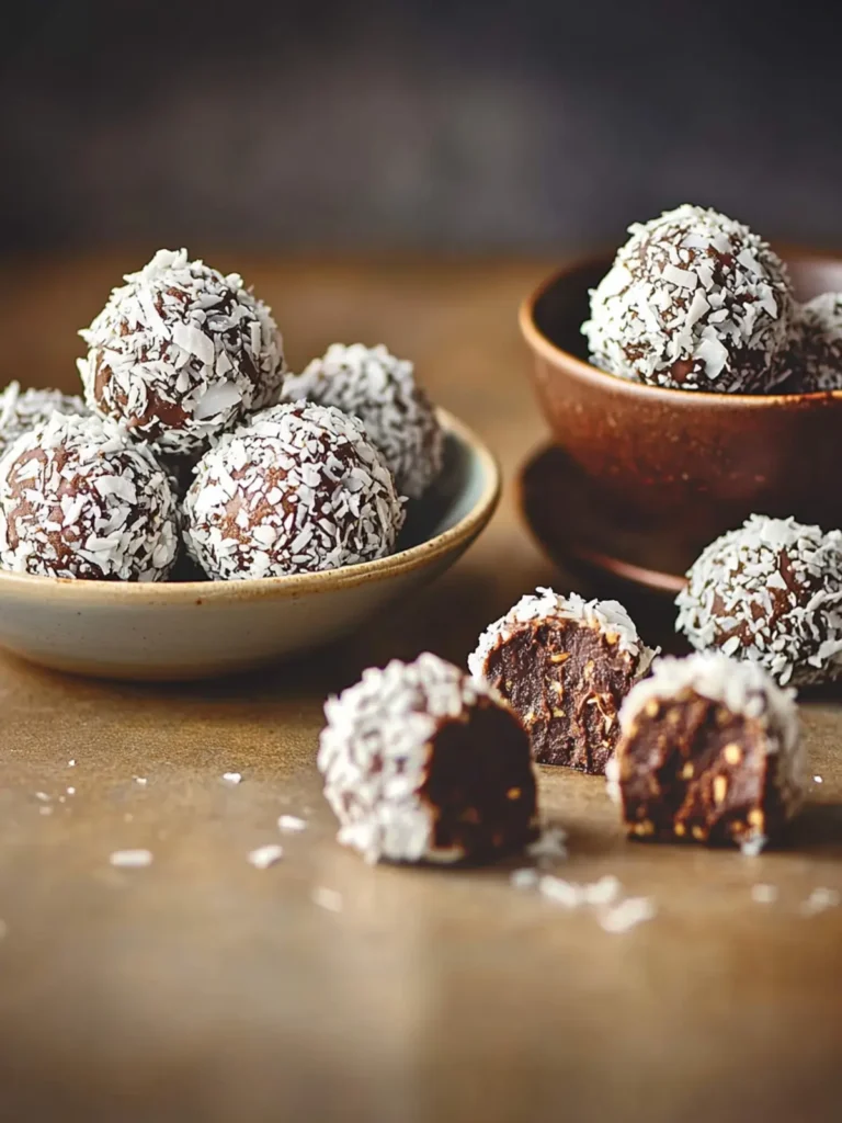 Vegan coconut chocolate truffles
