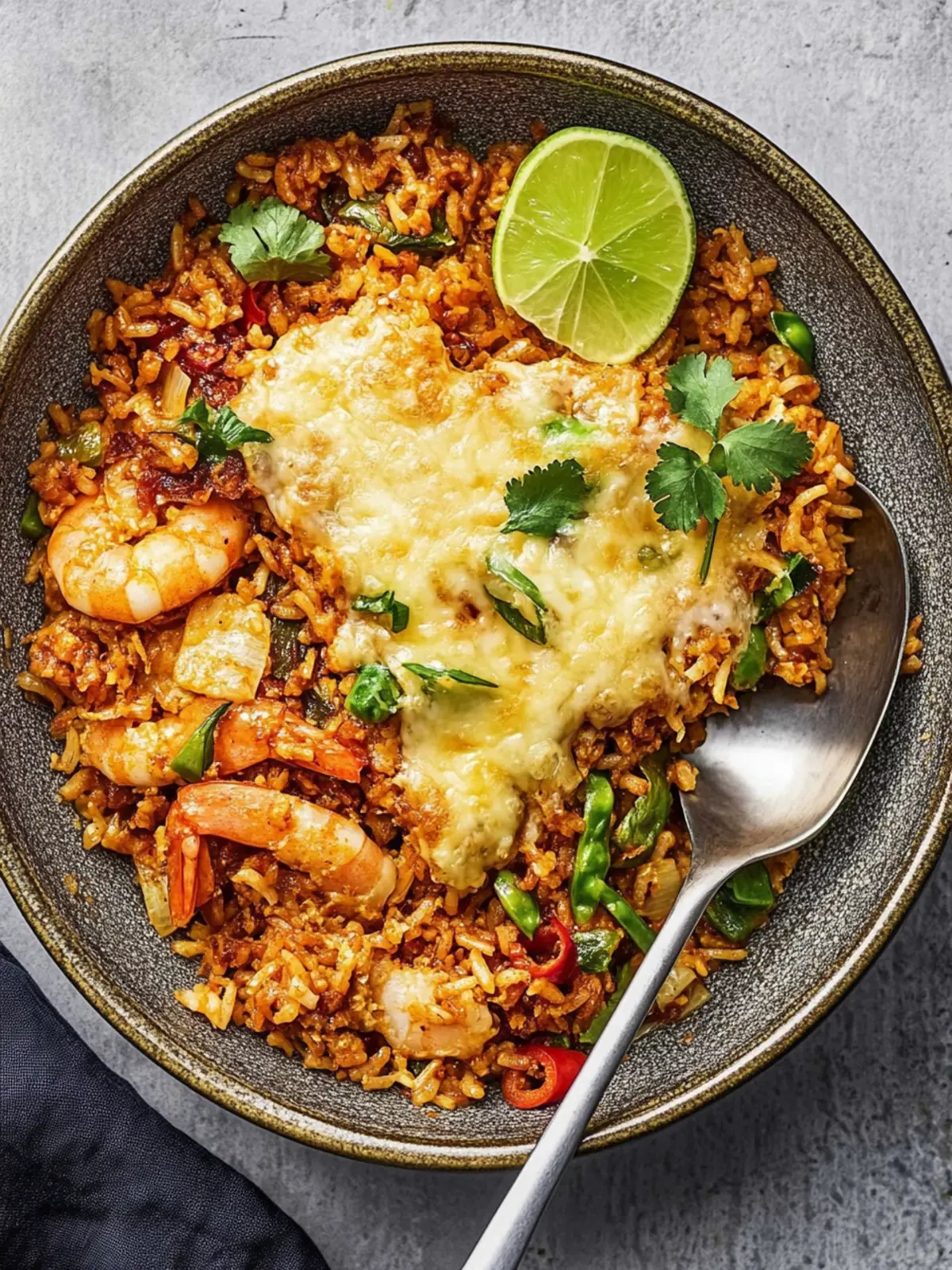 Cheesy Thai Red Curry Fried Rice