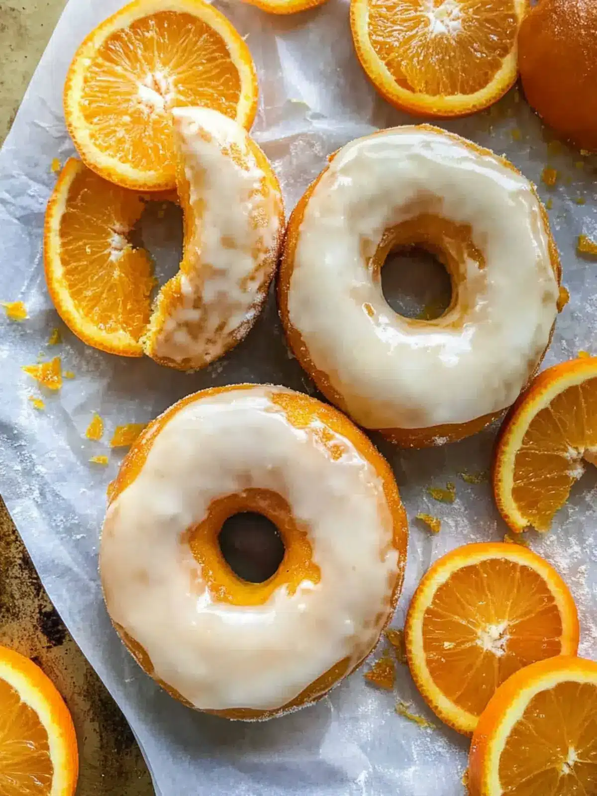 Sticky Orange Olive Oil Baked Donuts