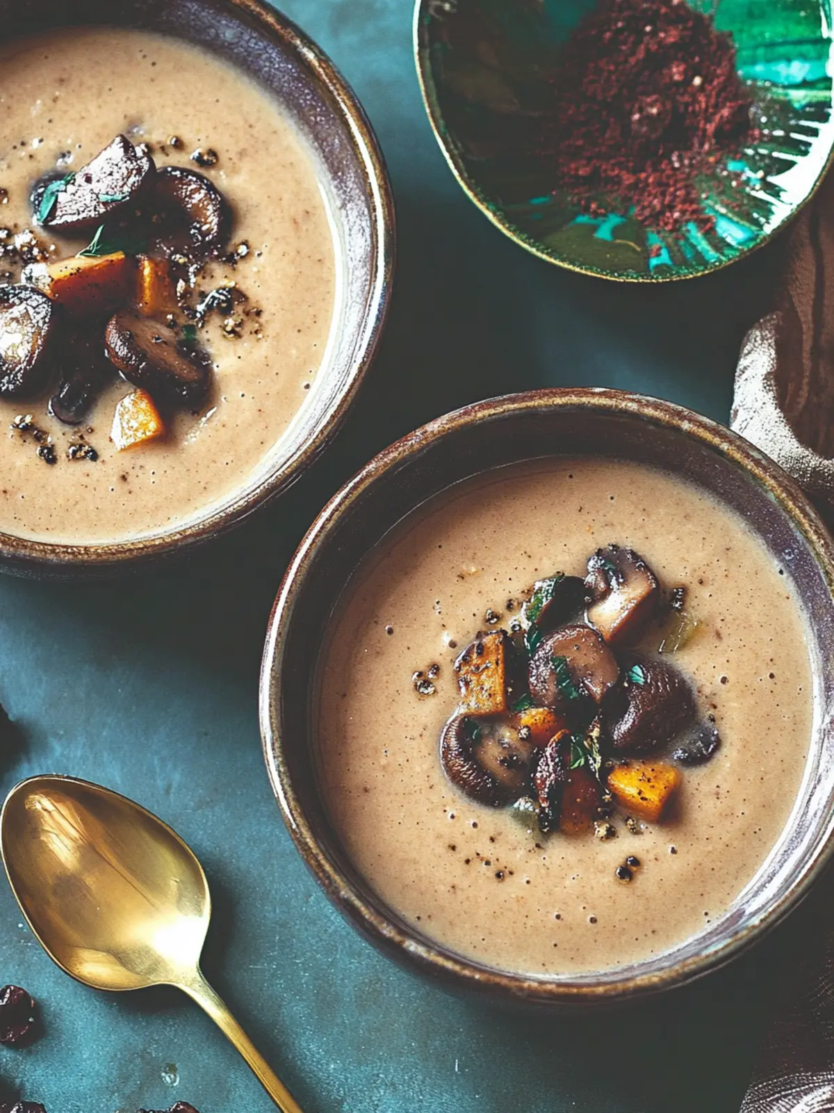 Creamy mushroom and parsnip soup