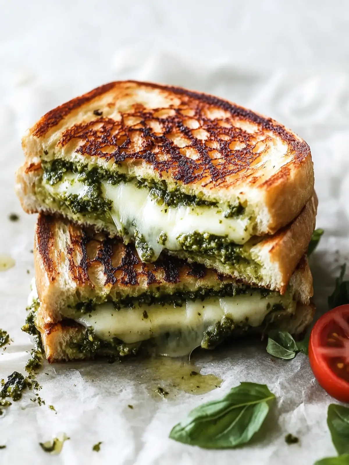 Sourdough Pesto Grilled Cheese