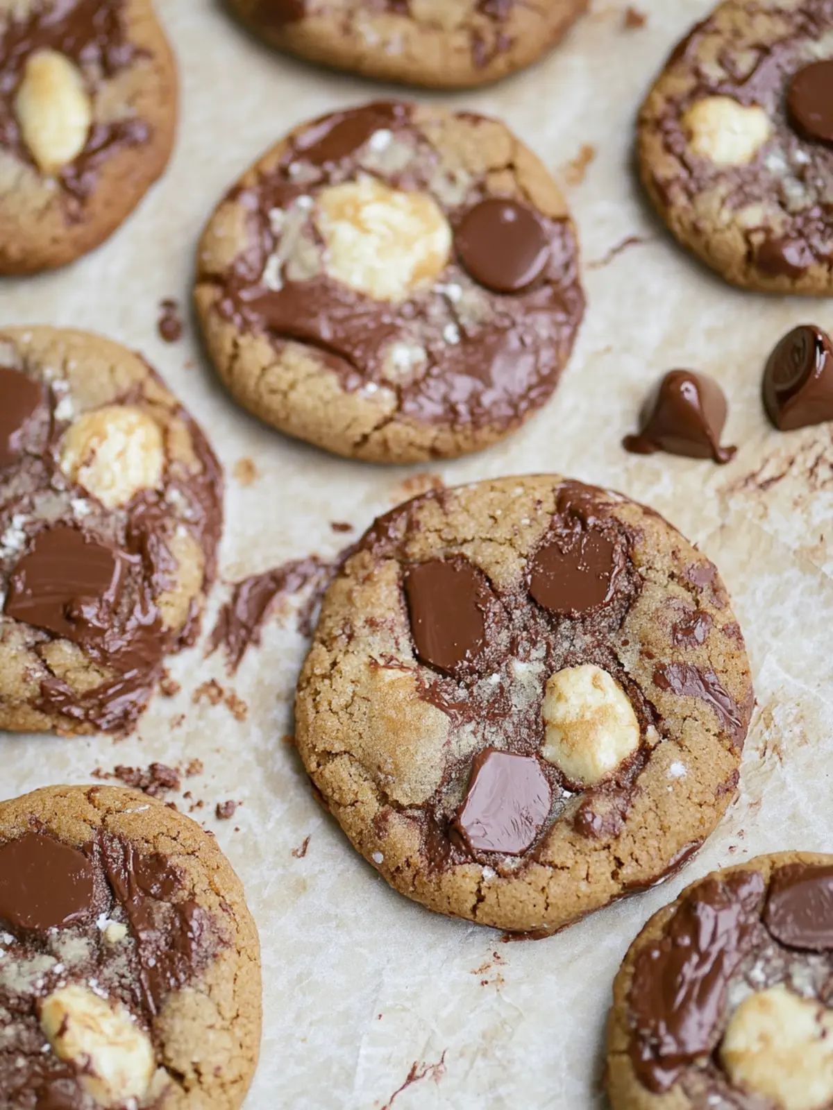 Brown Butter Chocolate Chunk Crinkle Cookies