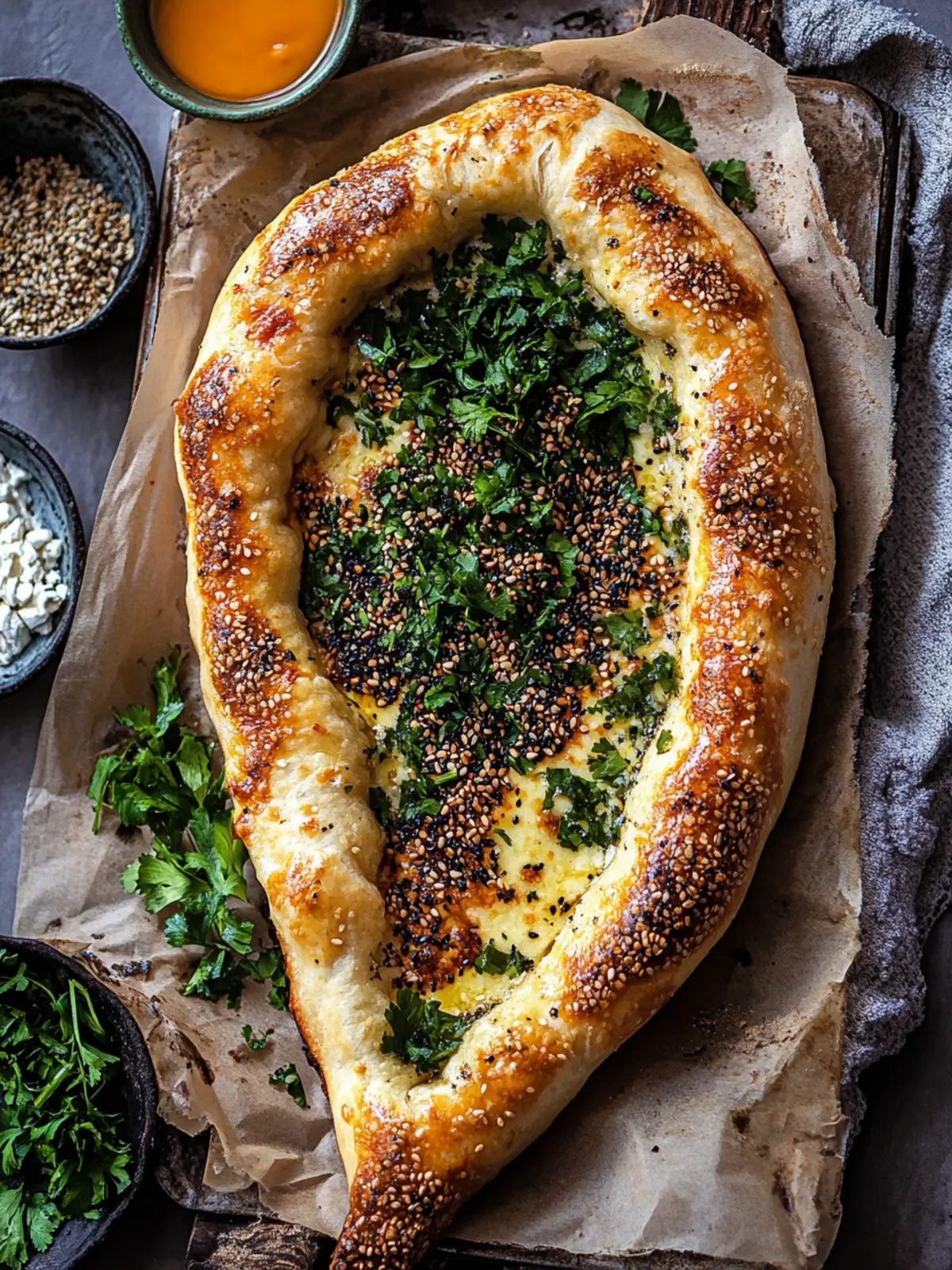 Sesame Gouda Khachapuri