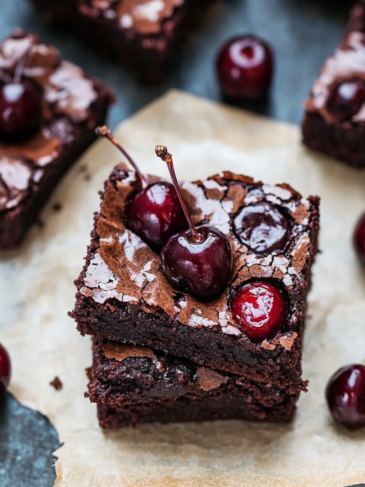 Roasted Chocolate Cherry Brownies