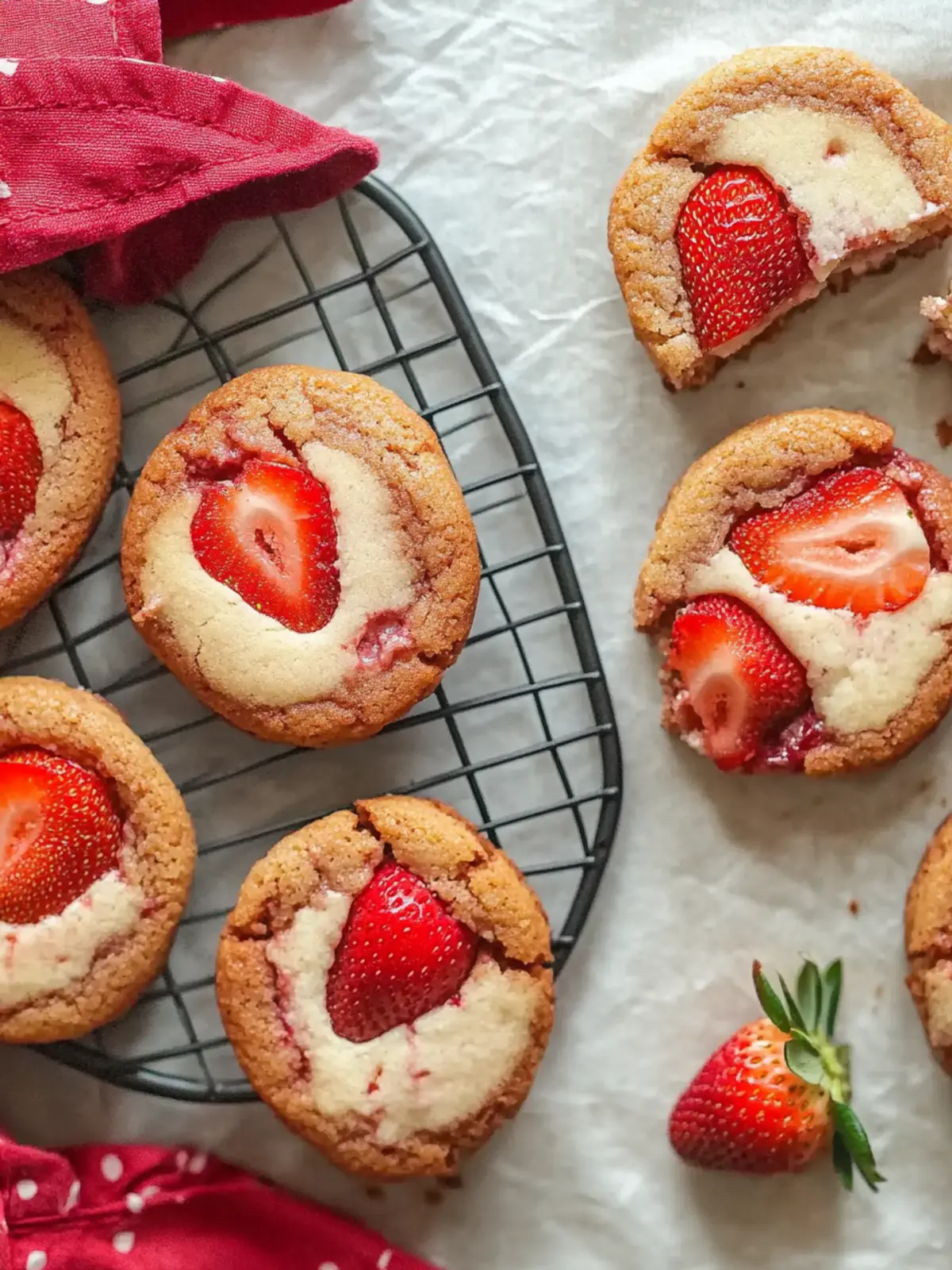Vegane Strawberry Cheesecake Cookies