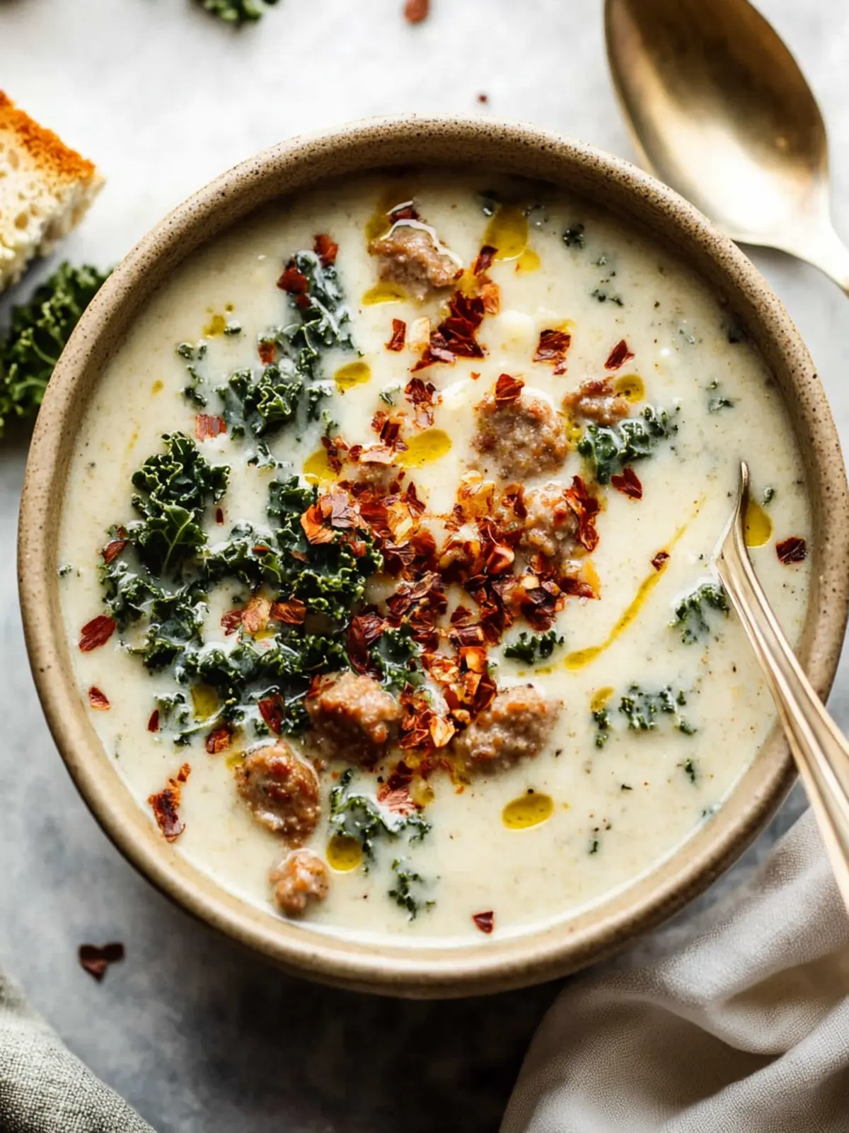 Cauliflower Sausage Kale Soup