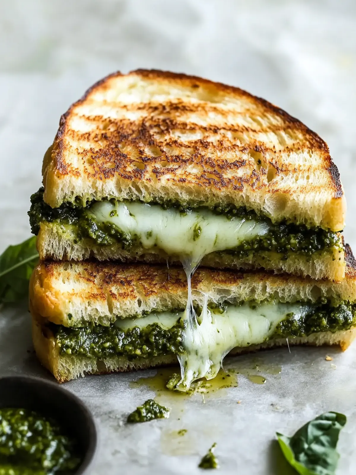 Sourdough Pesto Grilled Cheese