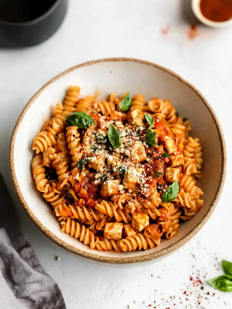 Tomato Basil Tofu Pasta