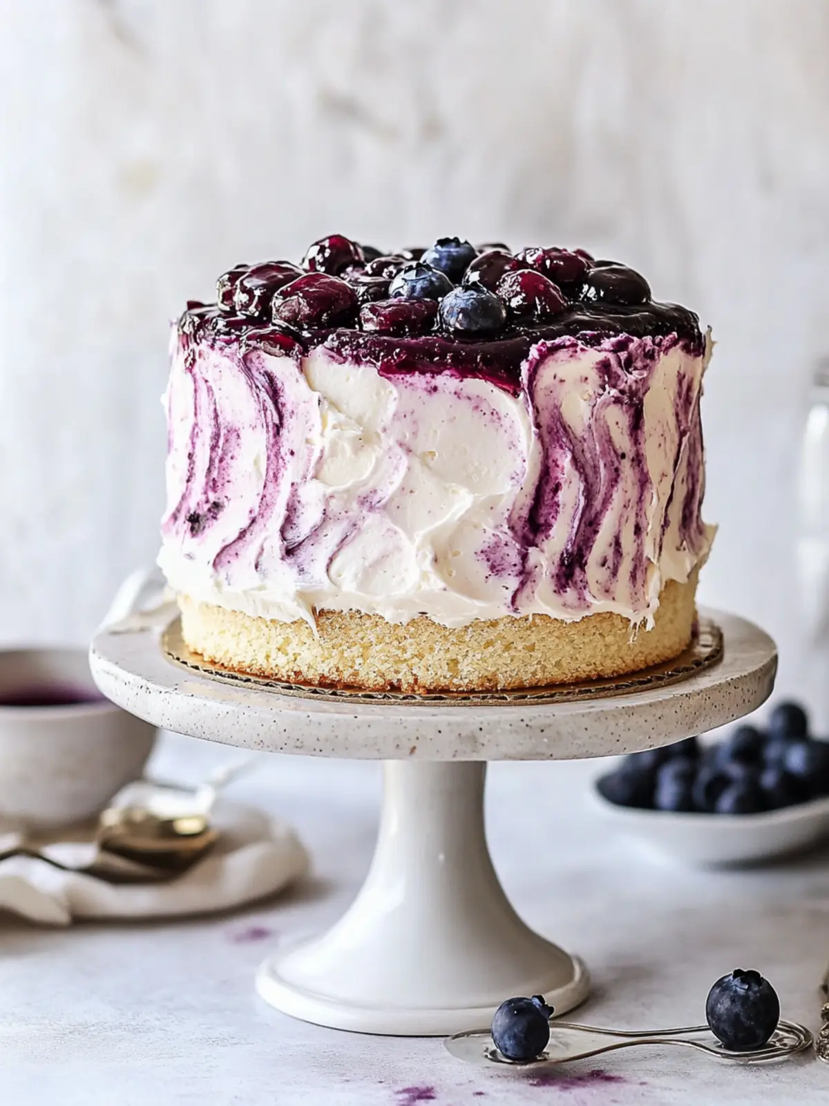 High Altitude Blueberry Jam and Cream Chantilly Cake