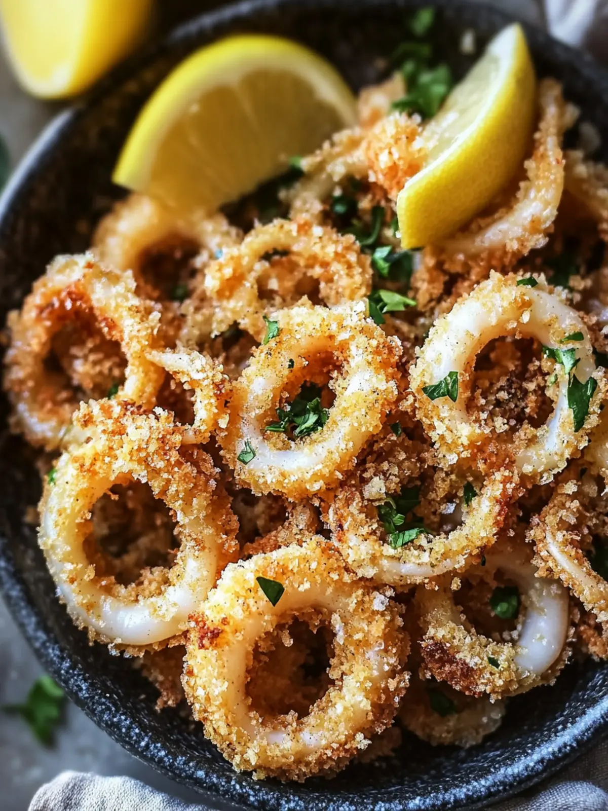 Crispy Baked Calamari with Homemade Breadcrumbs