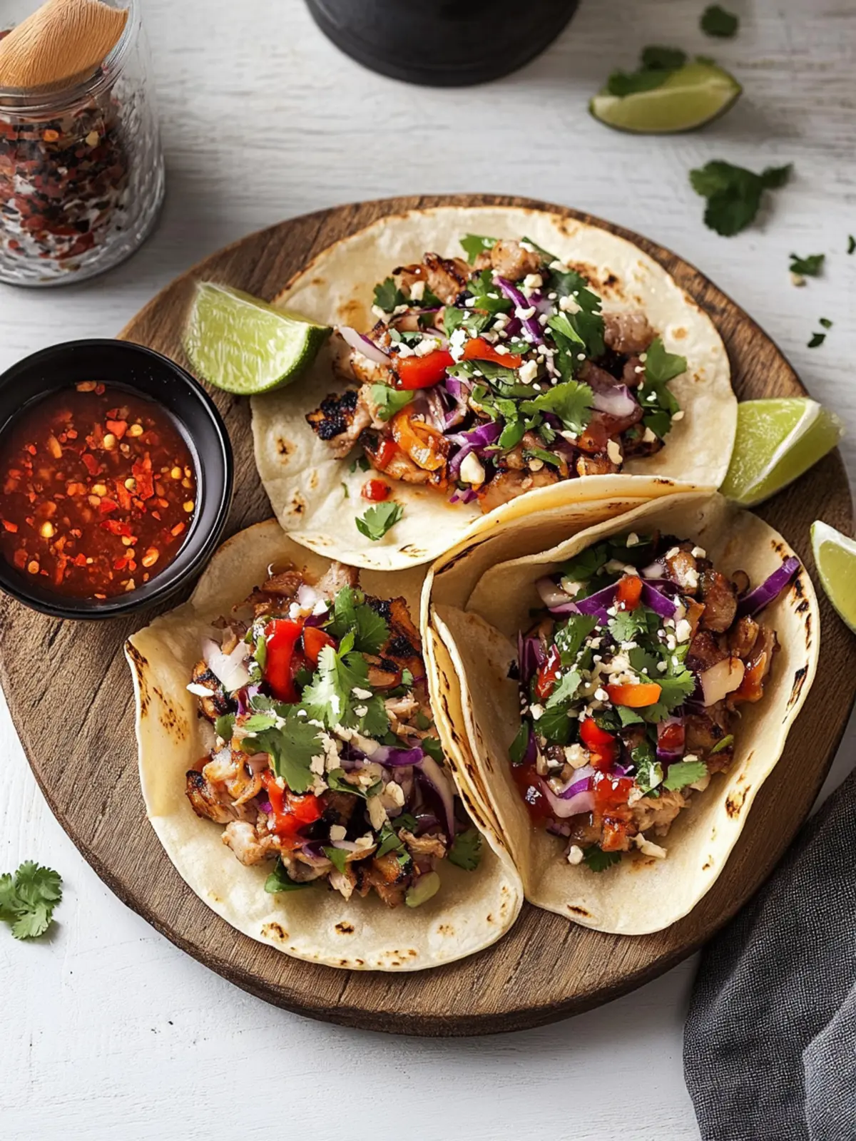 Asian Pork Smashed Tacos