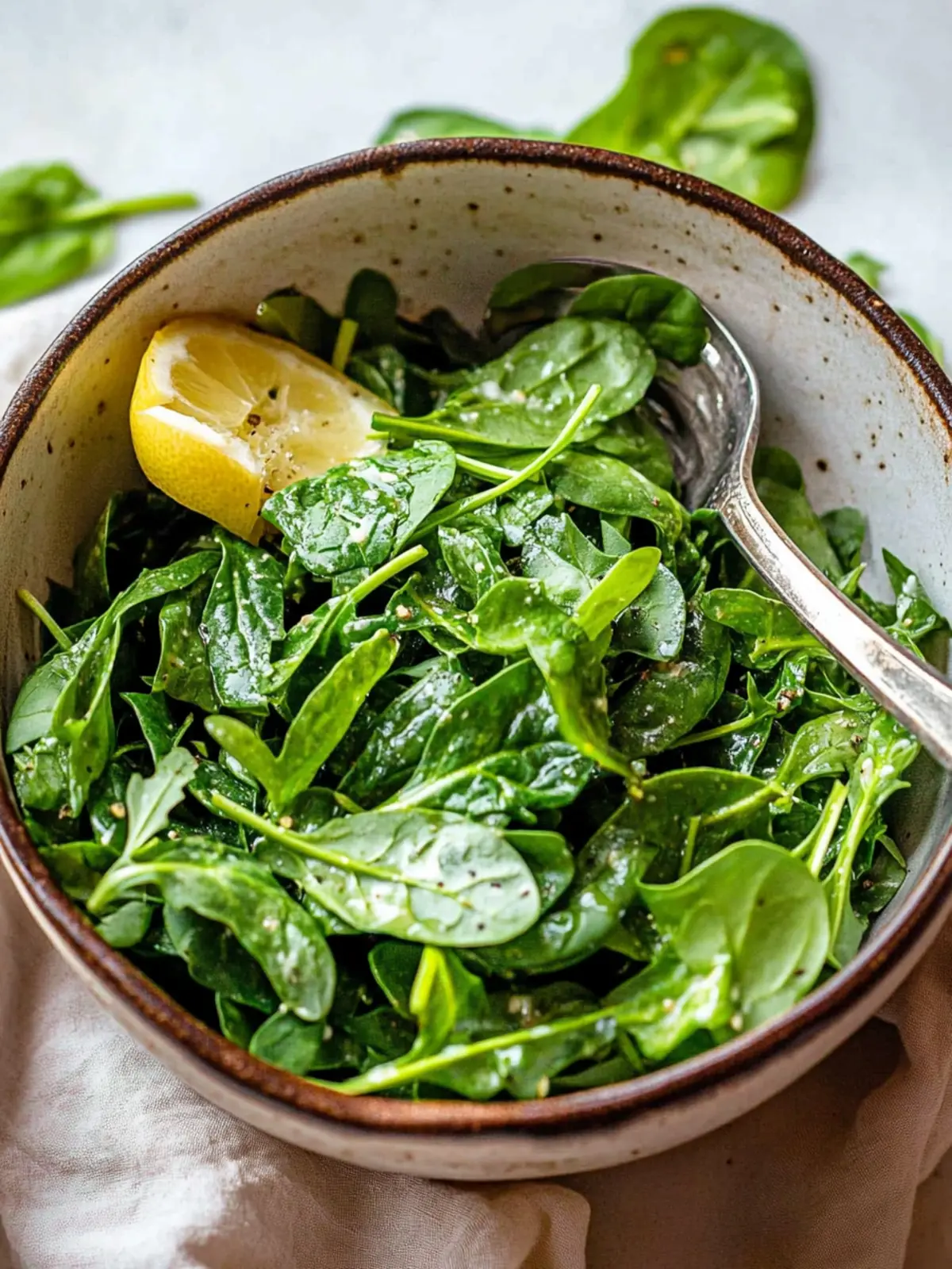 Simple Spinach Arugula Salad with Lemon Vinaigrette