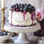 High Altitude Blueberry Jam and Cream Chantilly Cake