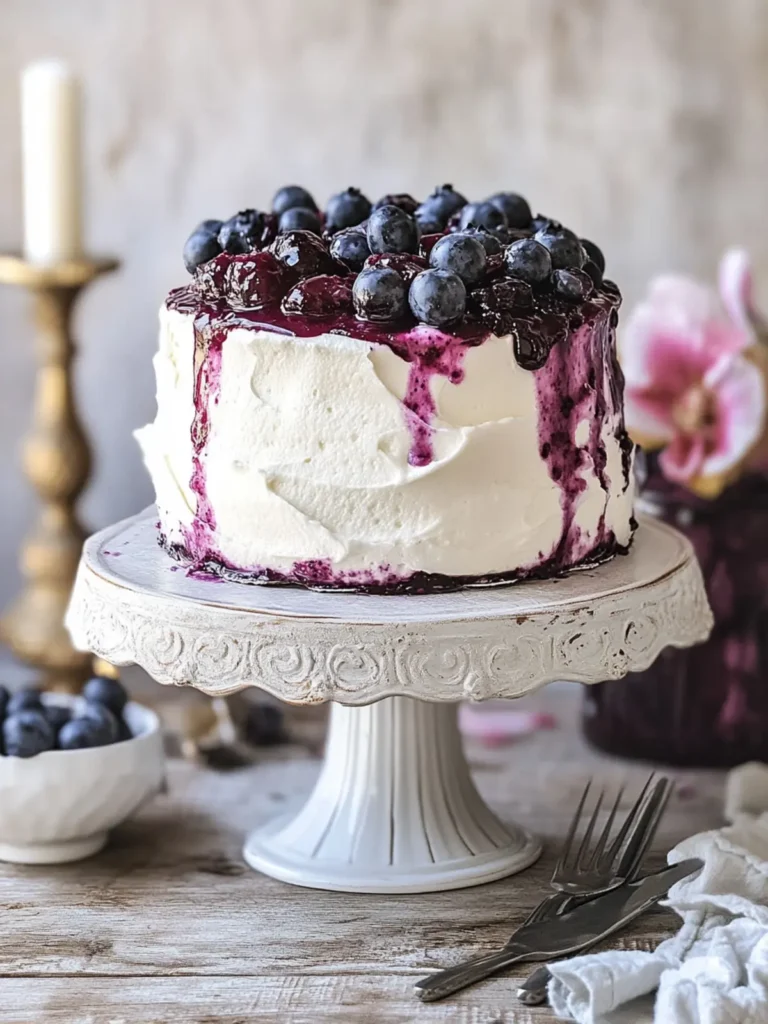 High Altitude Blueberry Jam and Cream Chantilly Cake
