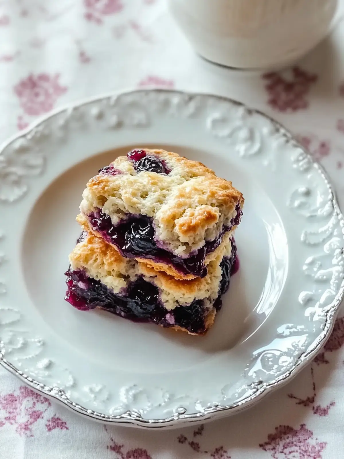 Layered blueberry jam scones
