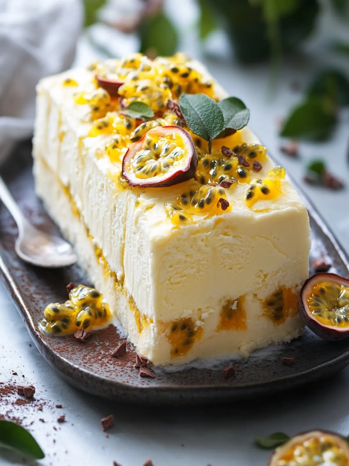 White Chocolate and Passion Fruit Semifreddo