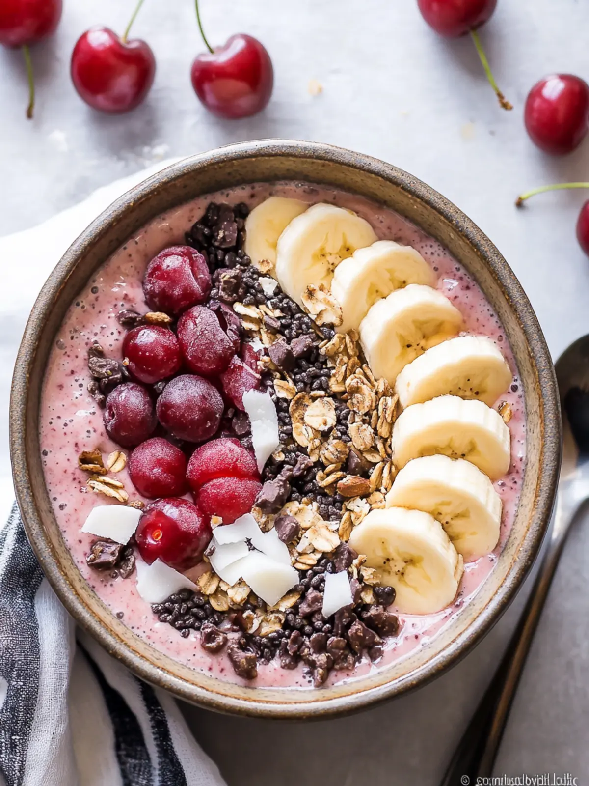 Banana Cherry Smoothie Bowl