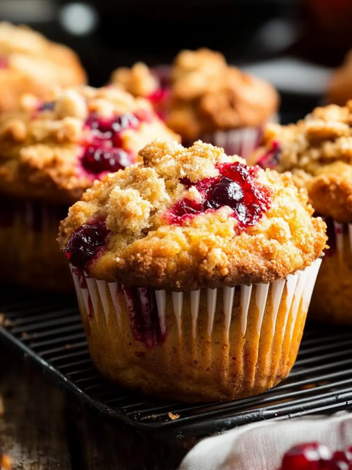 Leftover Cranberry Sauce Muffins with Streusel Topping