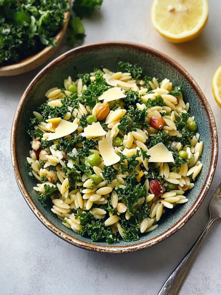 Orzo Kale Salad with Lemon Vinaigrette
